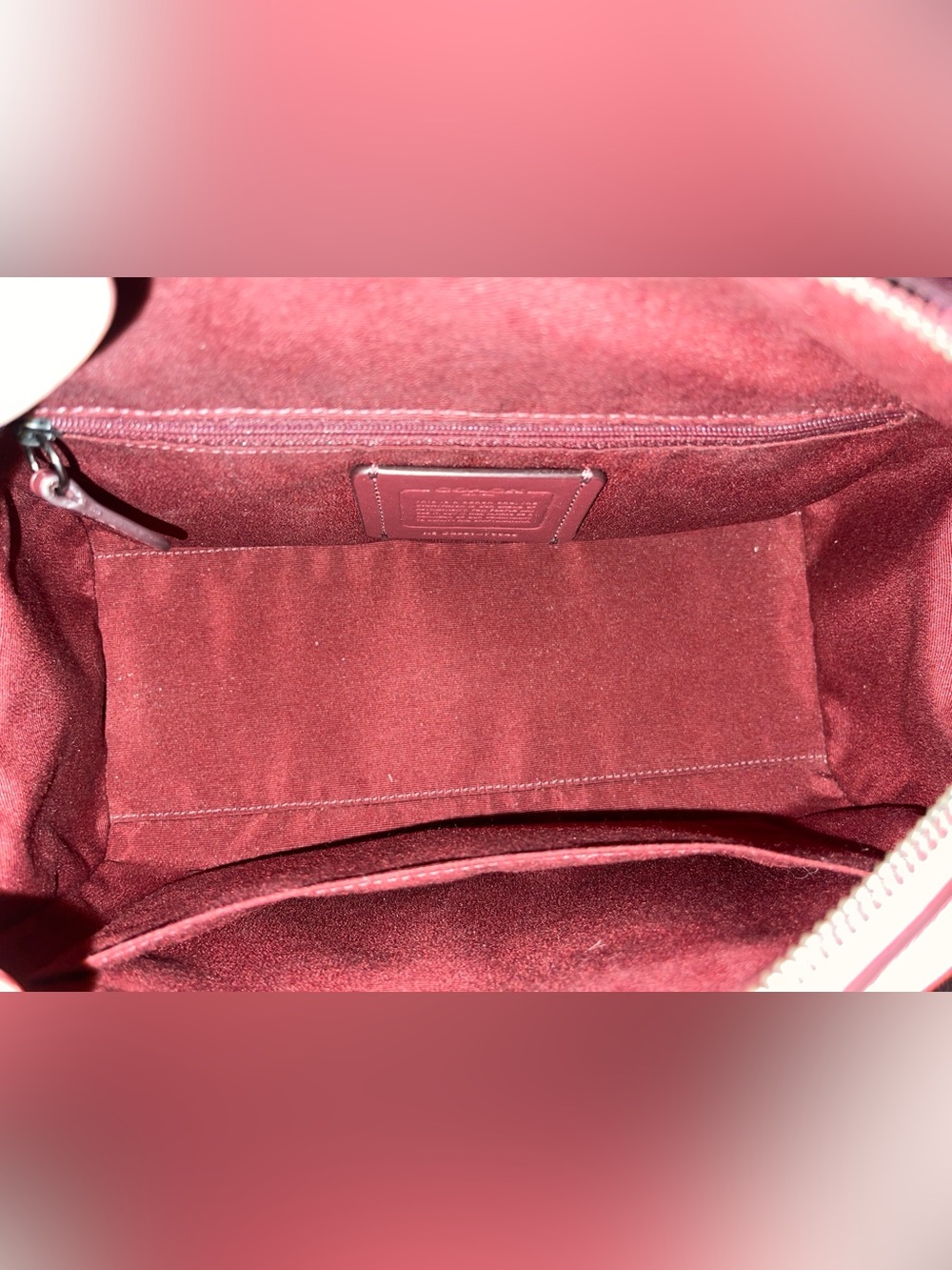 COACH Pink Saffiano Leather Satchel with Chain Detail - Picture 8 of 10